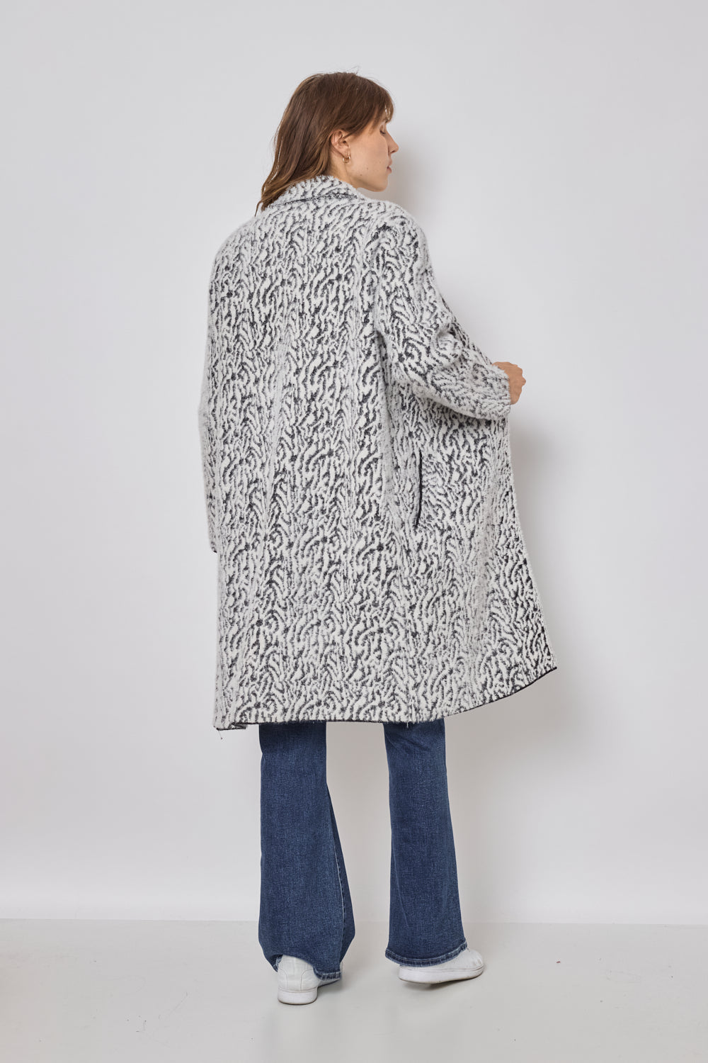 LONG ZEBRA PRINT COAT - FM527