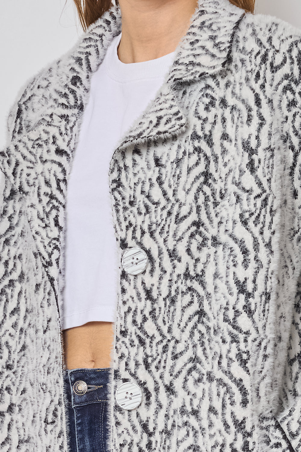 LONG ZEBRA PRINT COAT - FM527