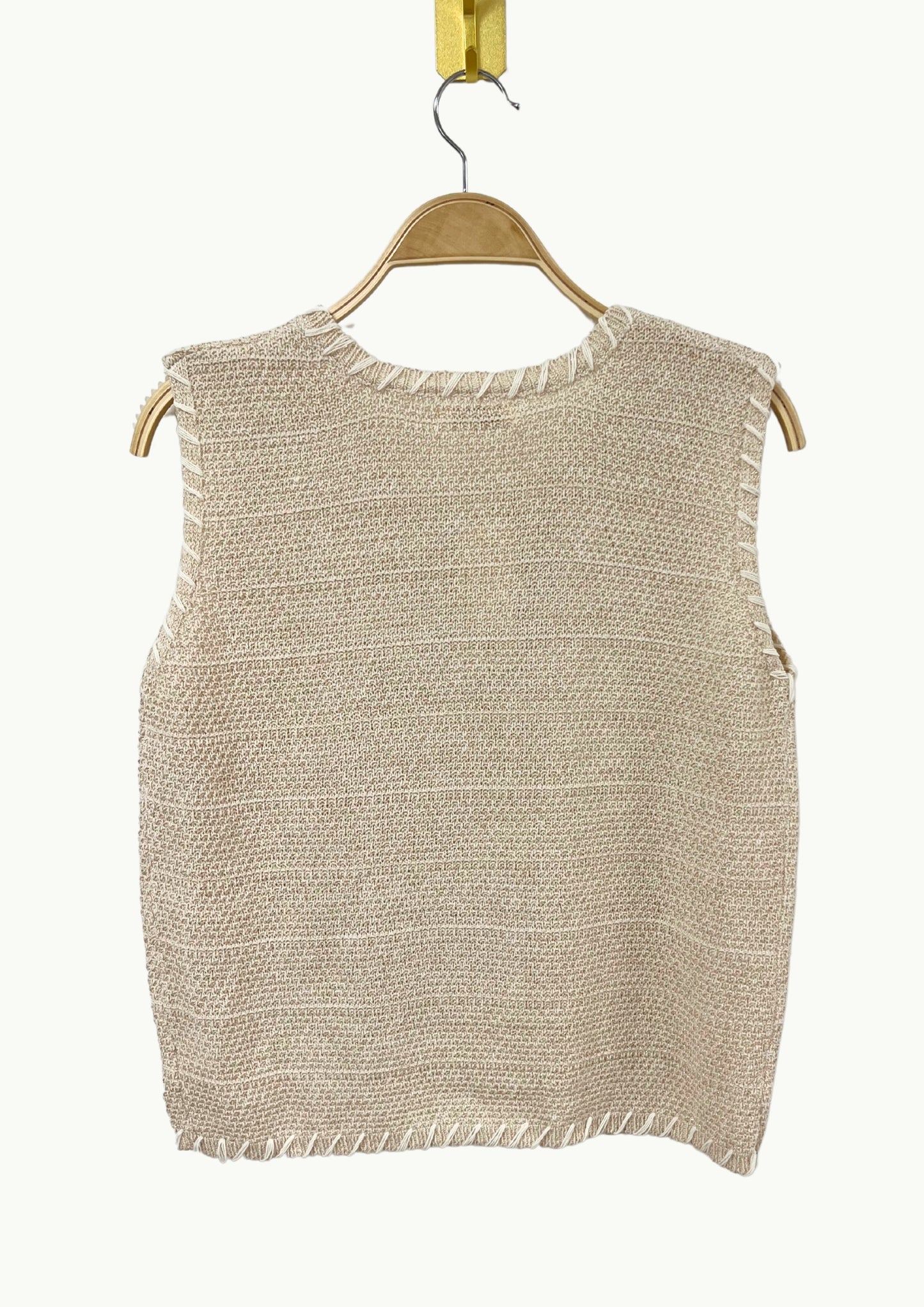 Pull sans manches avec couture blanche apparente F2360