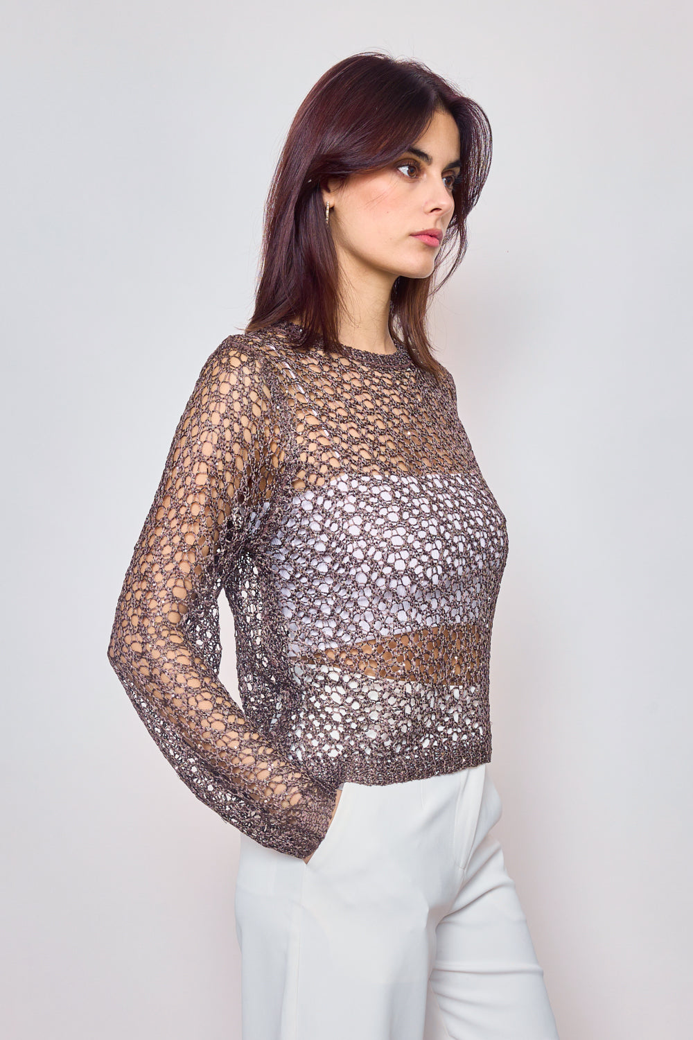 Pull en maille crochet F2358