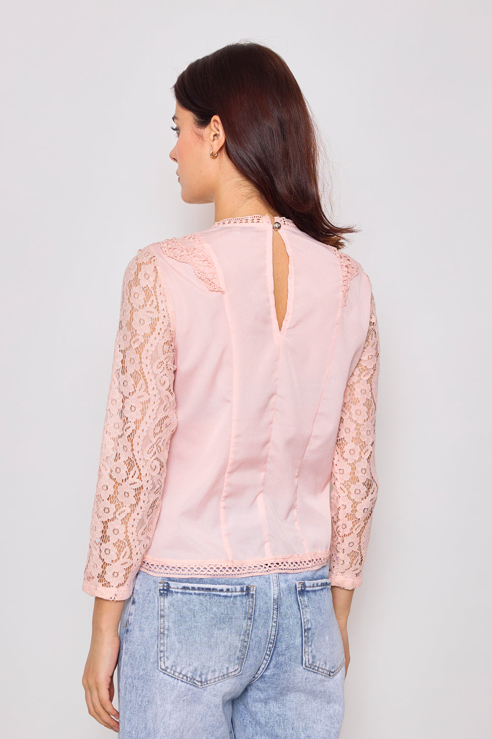 Blouse manches longues en dentelle - F2630