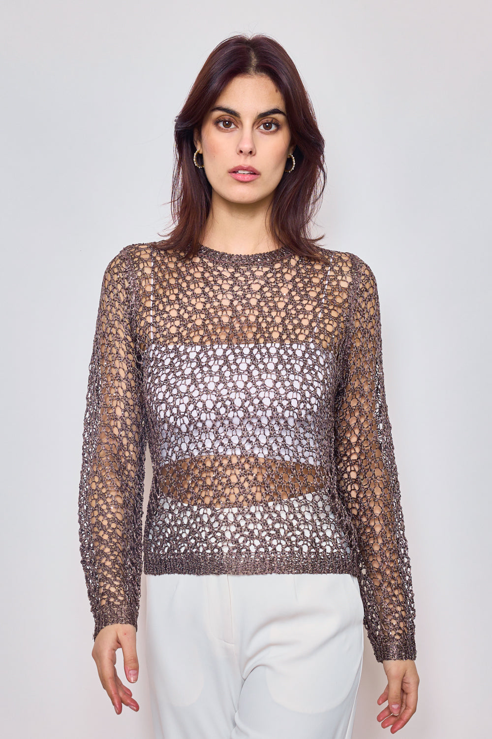 Pull en maille crochet F2358