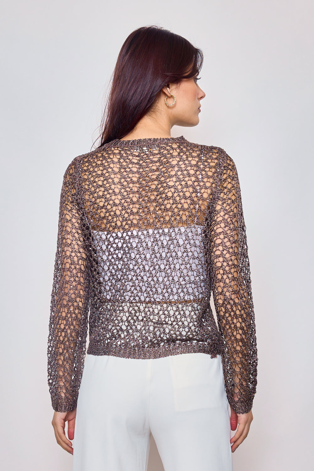 Pull en maille crochet F2358