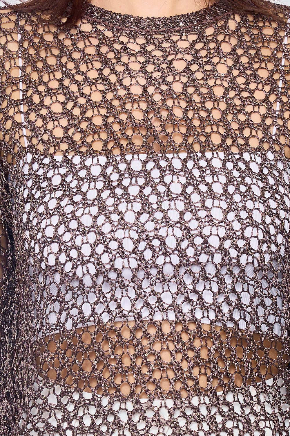 Pull en maille crochet F2358