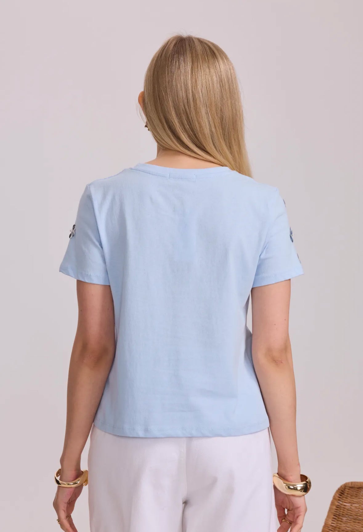 T-shirt en coton avec fleurs fantaisies - 3072