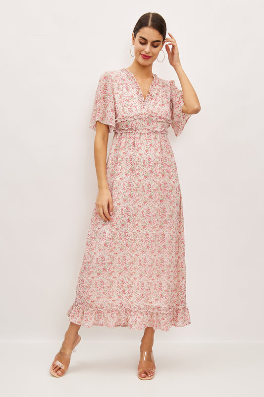 Robe longue à imprimé fleurs - 2672