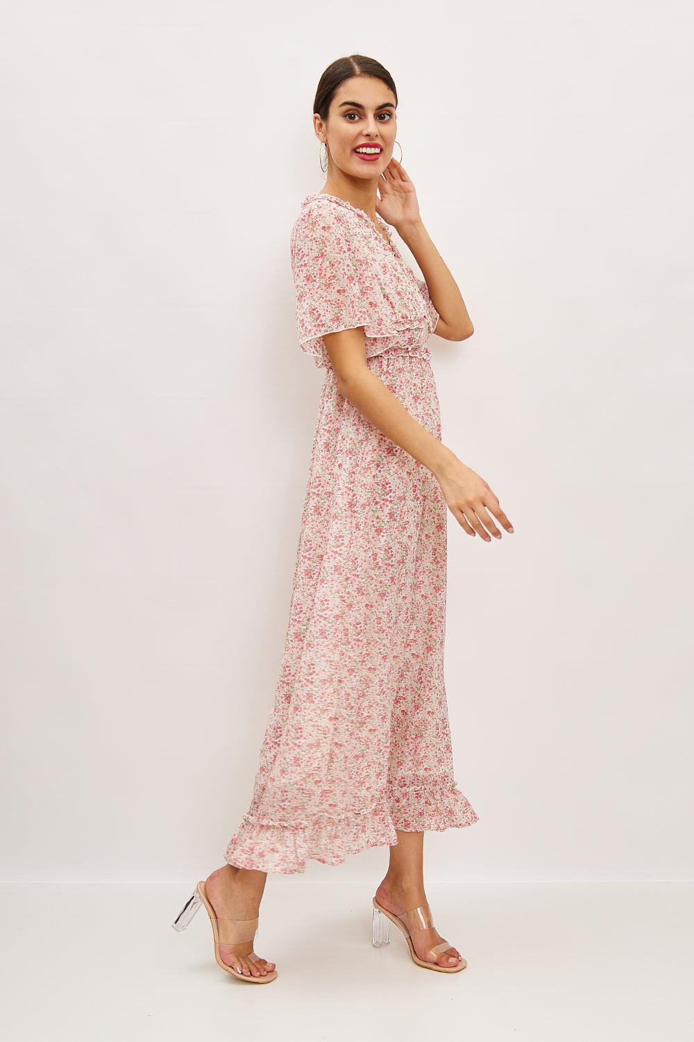 Robe longue à imprimé fleurs - 2672