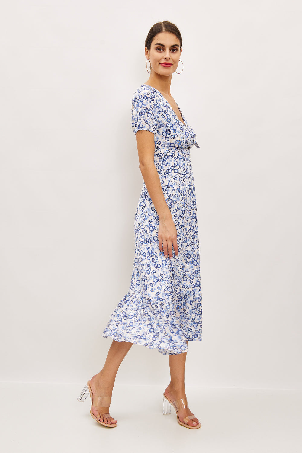 Robe midi à imprimé fleurs - 2678