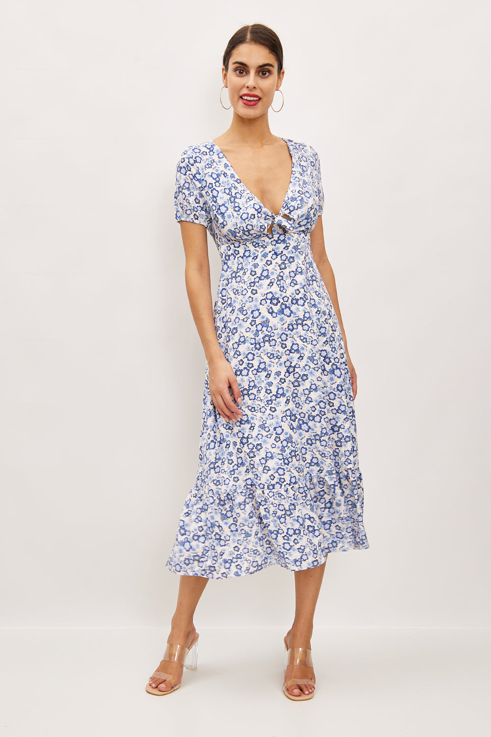 Robe midi à imprimé fleurs - 2678