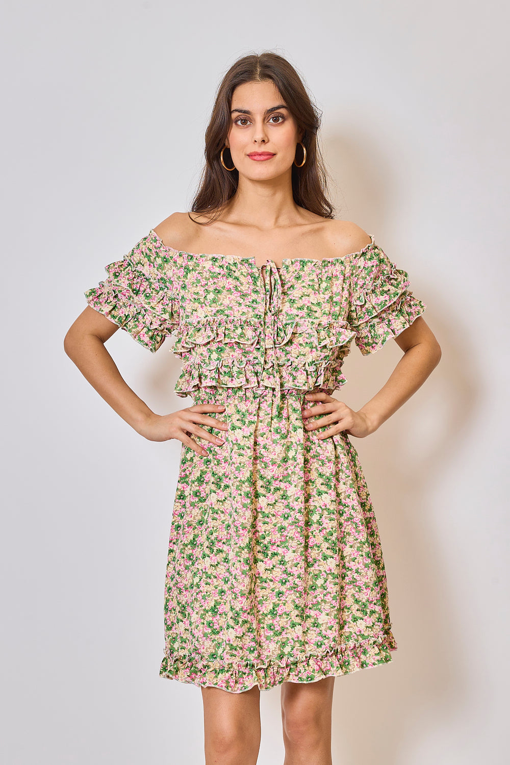 FLORAL OFF-SHOULDER DRESS - 3029