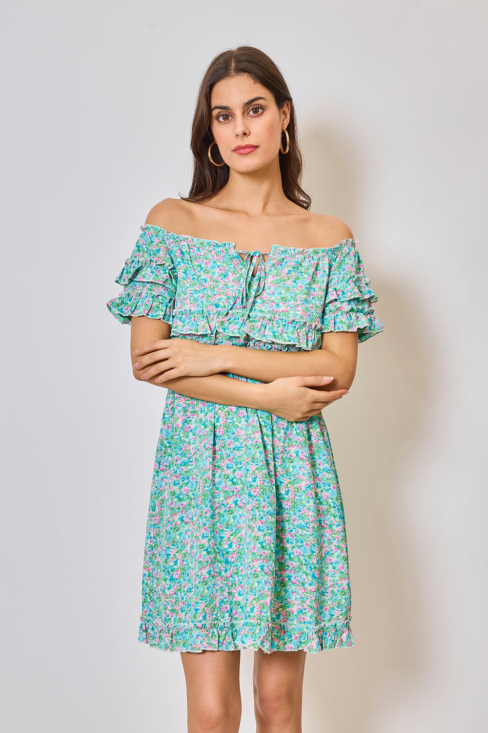 FLORAL OFF-SHOULDER DRESS - 3029