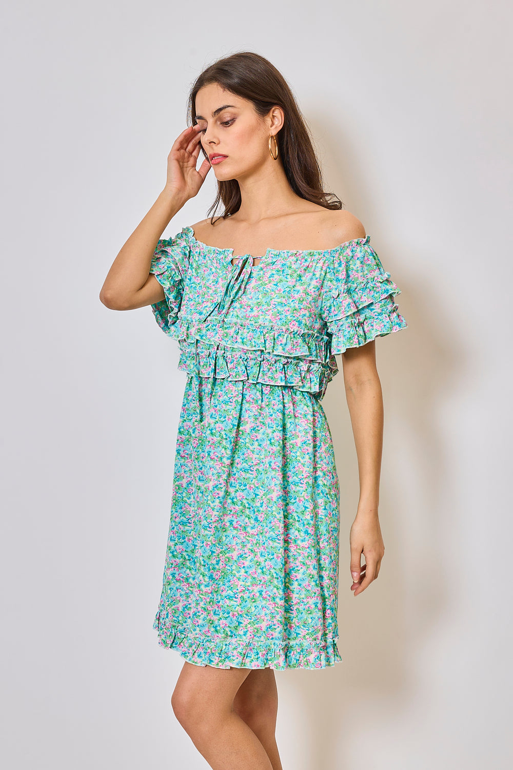 FLORAL OFF-SHOULDER DRESS - 3029