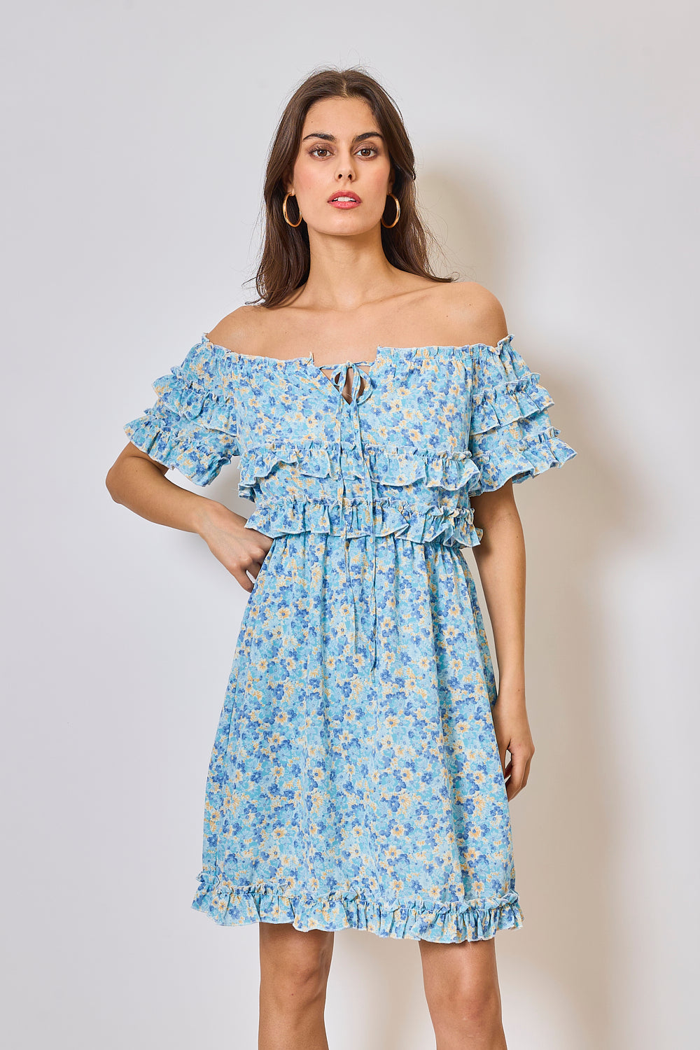 FLORAL OFF-SHOULDER DRESS - 3029