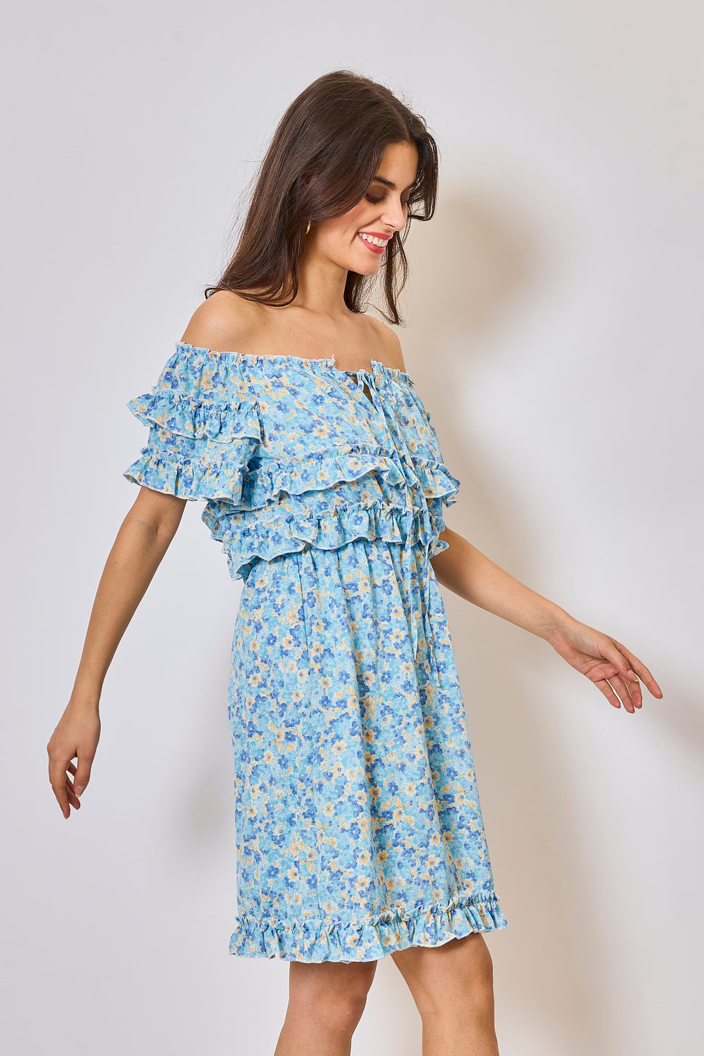 FLORAL OFF-SHOULDER DRESS - 3029