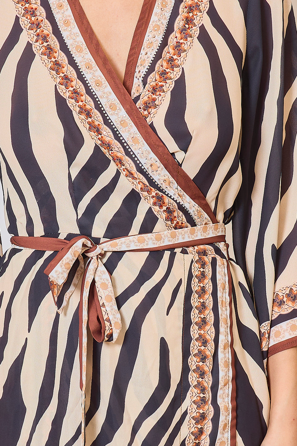 Printed top with rhinestones - 5329