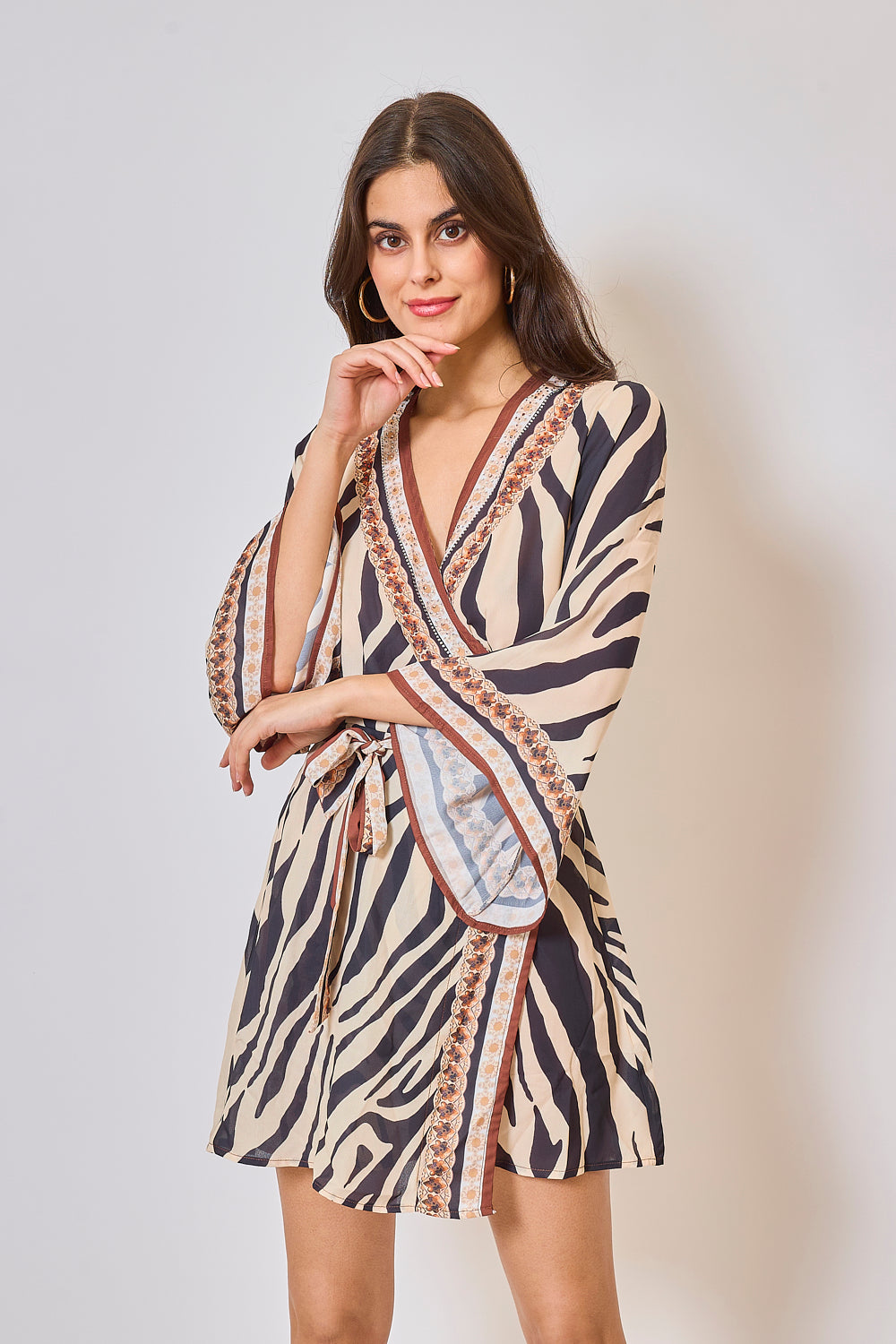 Printed top with rhinestones - 5329