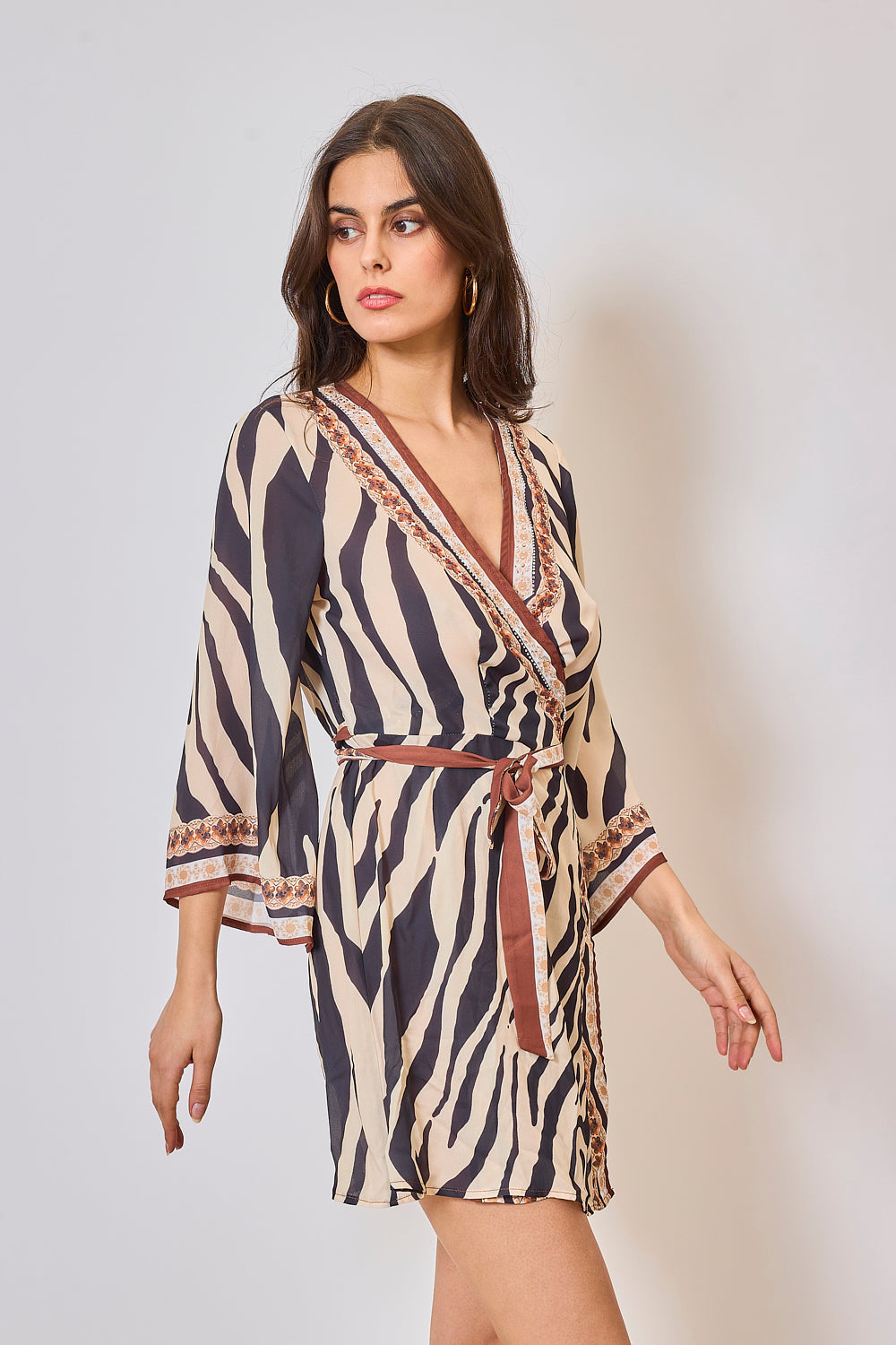 Printed top with rhinestones - 5329