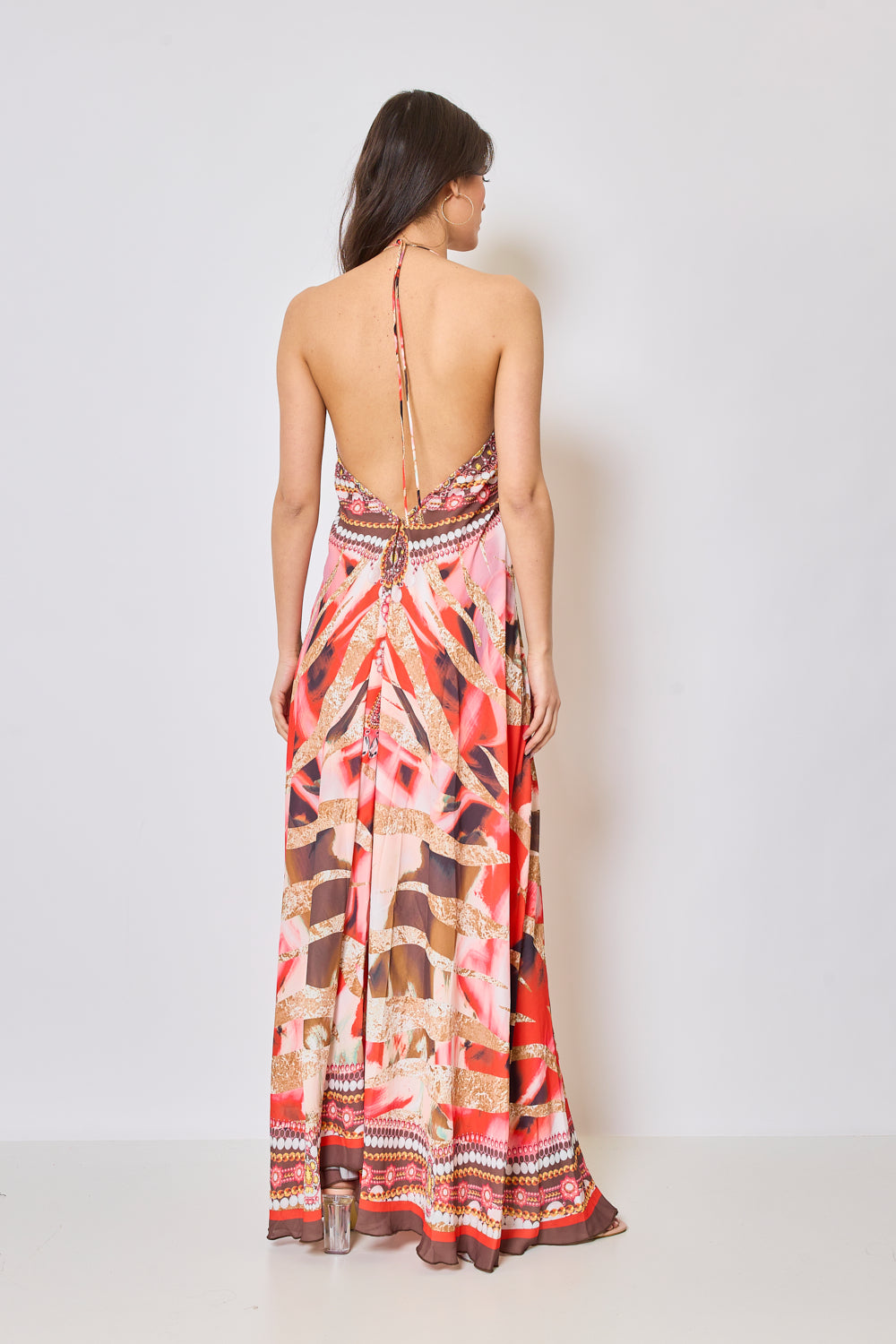 Long backless dress - 5338