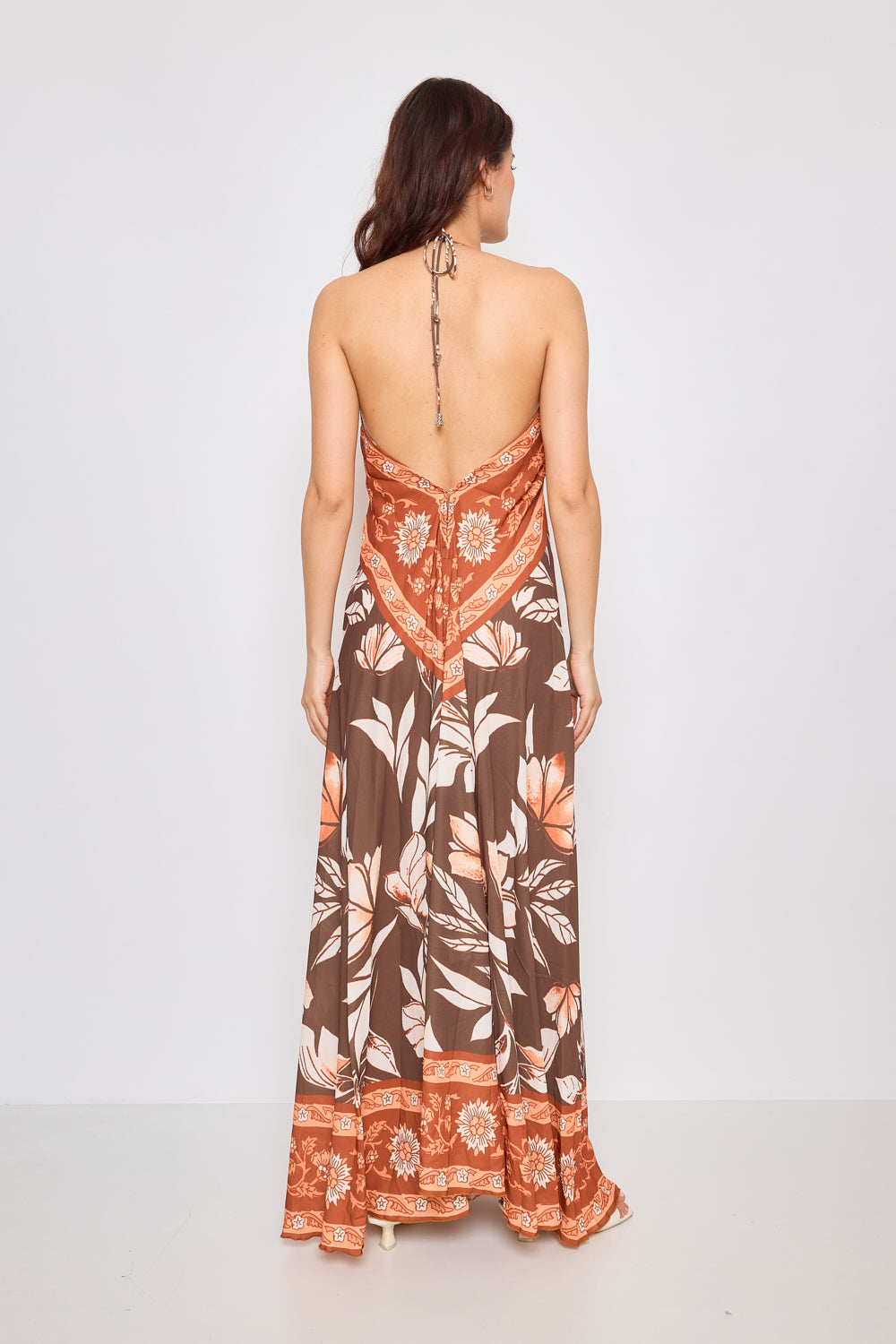 Robe longue dos nue avec strass - F5526