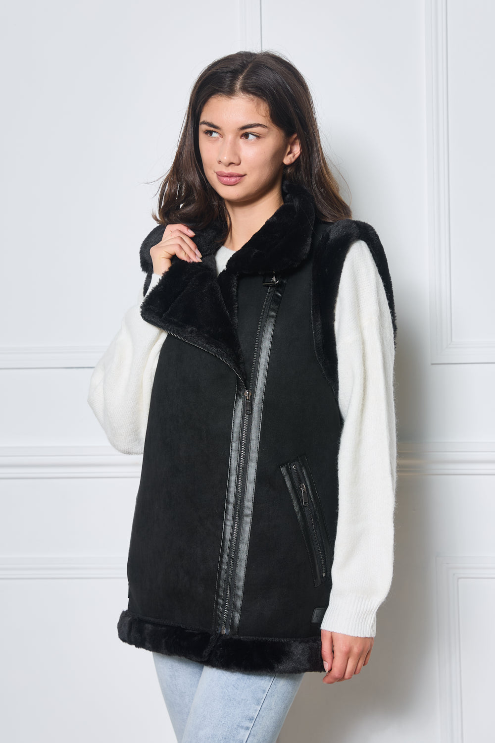 Gilet sans manches en daim - 2490