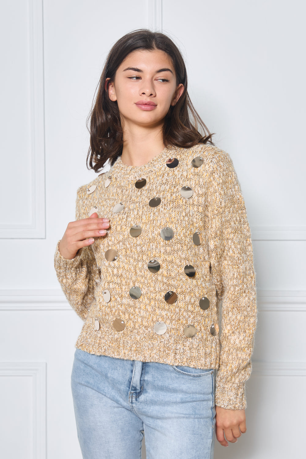 Pull en maille à paillettes - 2655