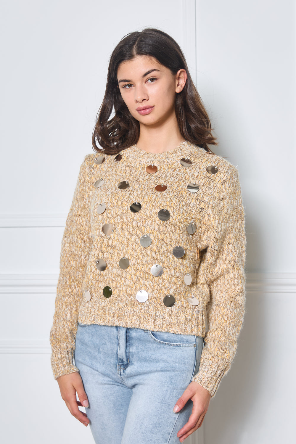 Pull en maille à paillettes - 2655