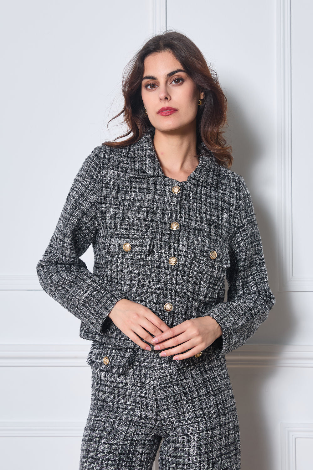 Veste en tweed avec col - 2558