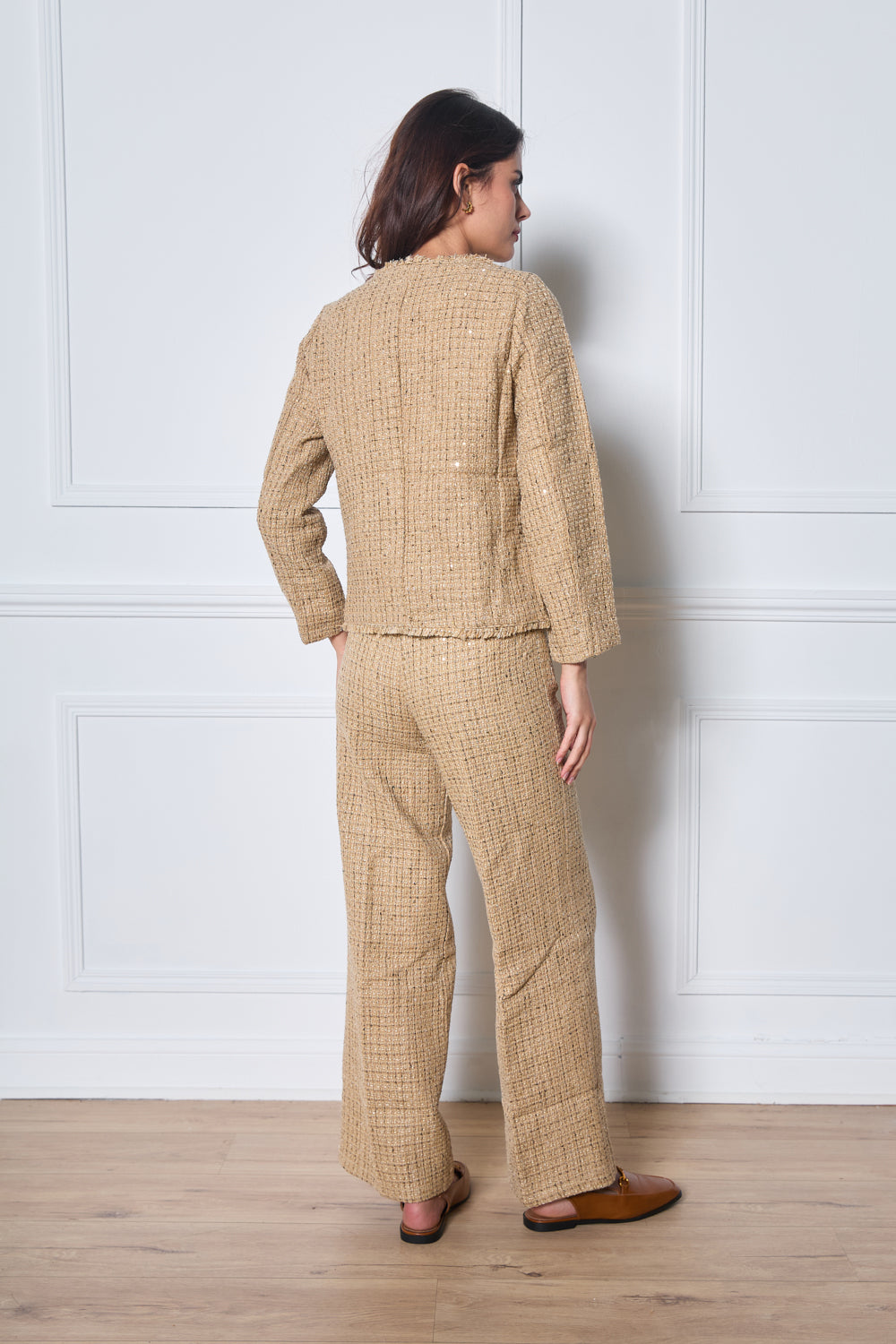 Pantalon en tweed avec boutons dorés - FM2569