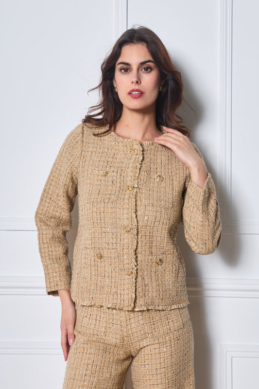 Veste en tweed avec boutons dorés - 2567