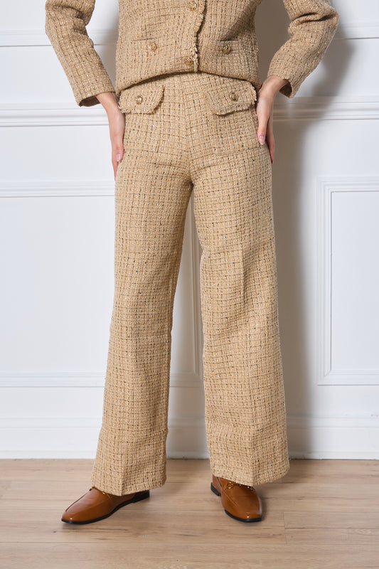 Pantalon en tweed avec boutons dorés - FM2569