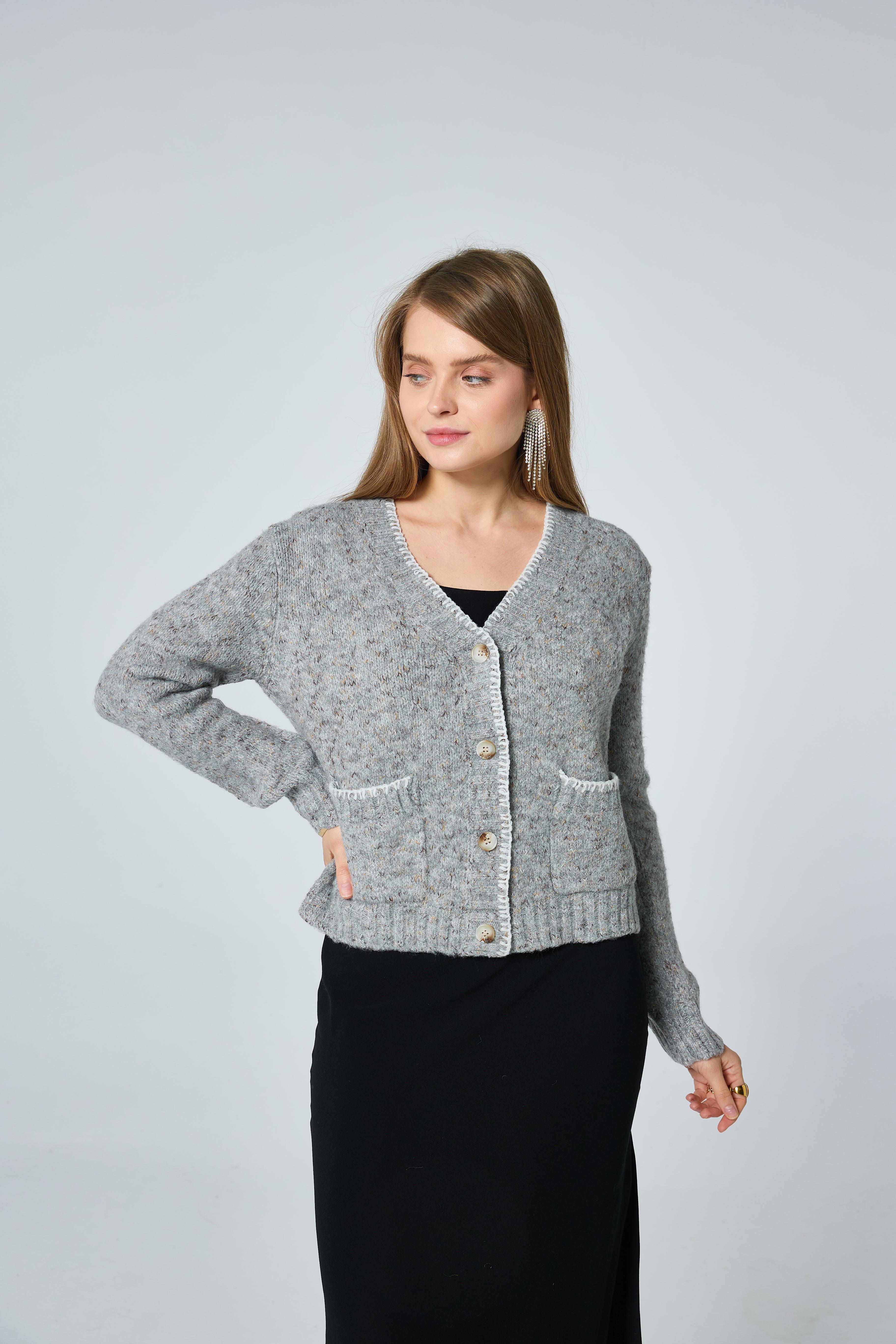 Cardigan avec bordures contrastantes - 5380