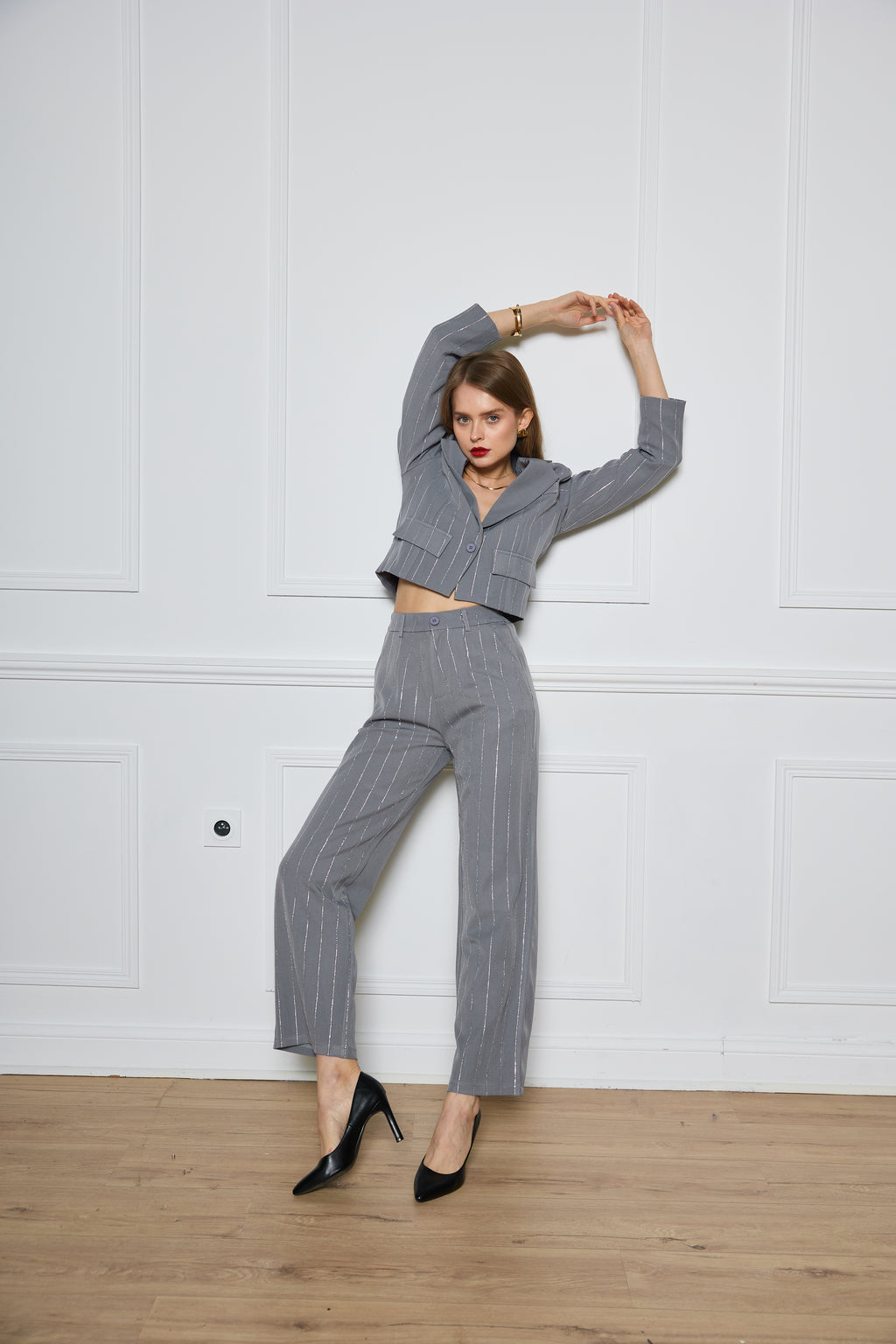 Pantalon à rayures scintillantes - 2494