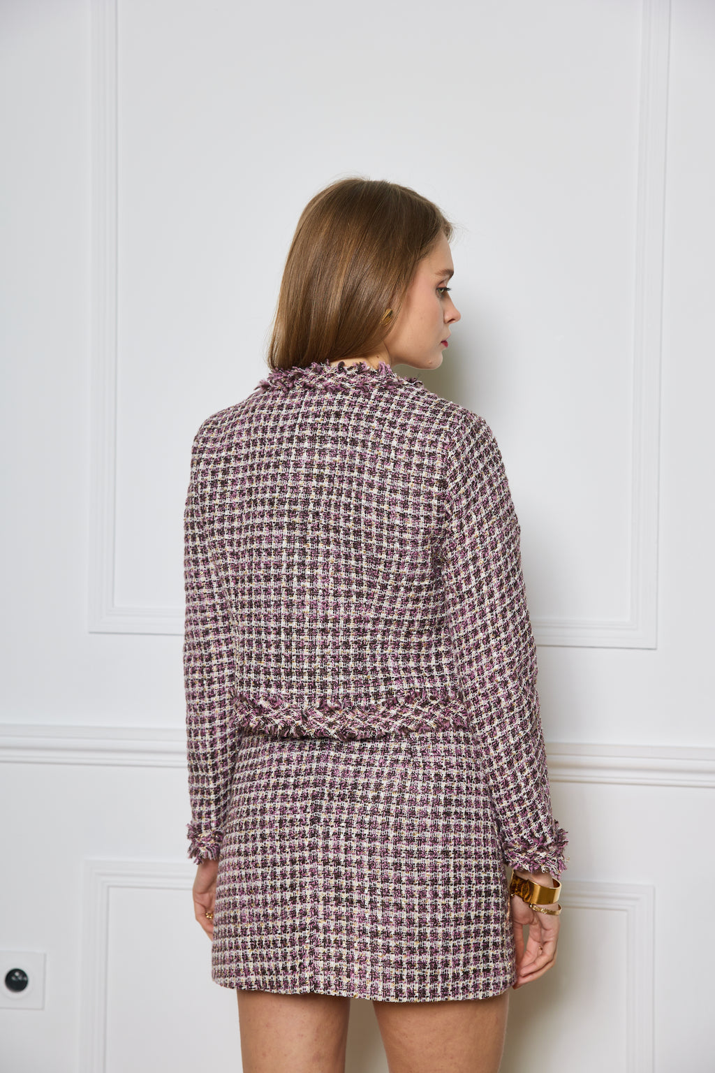 Veste en tweed avec boutons dorés  - 2560