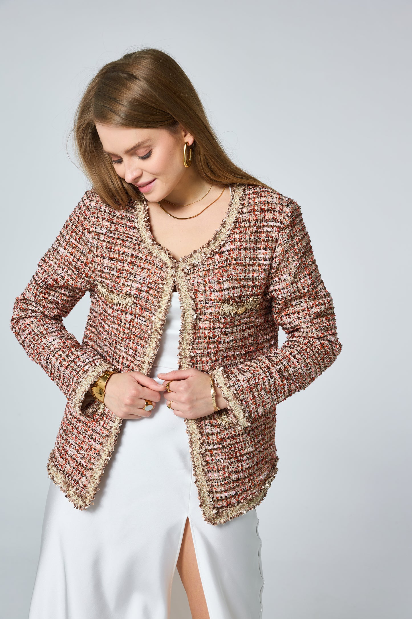 Veste en tweed brillant - 2556