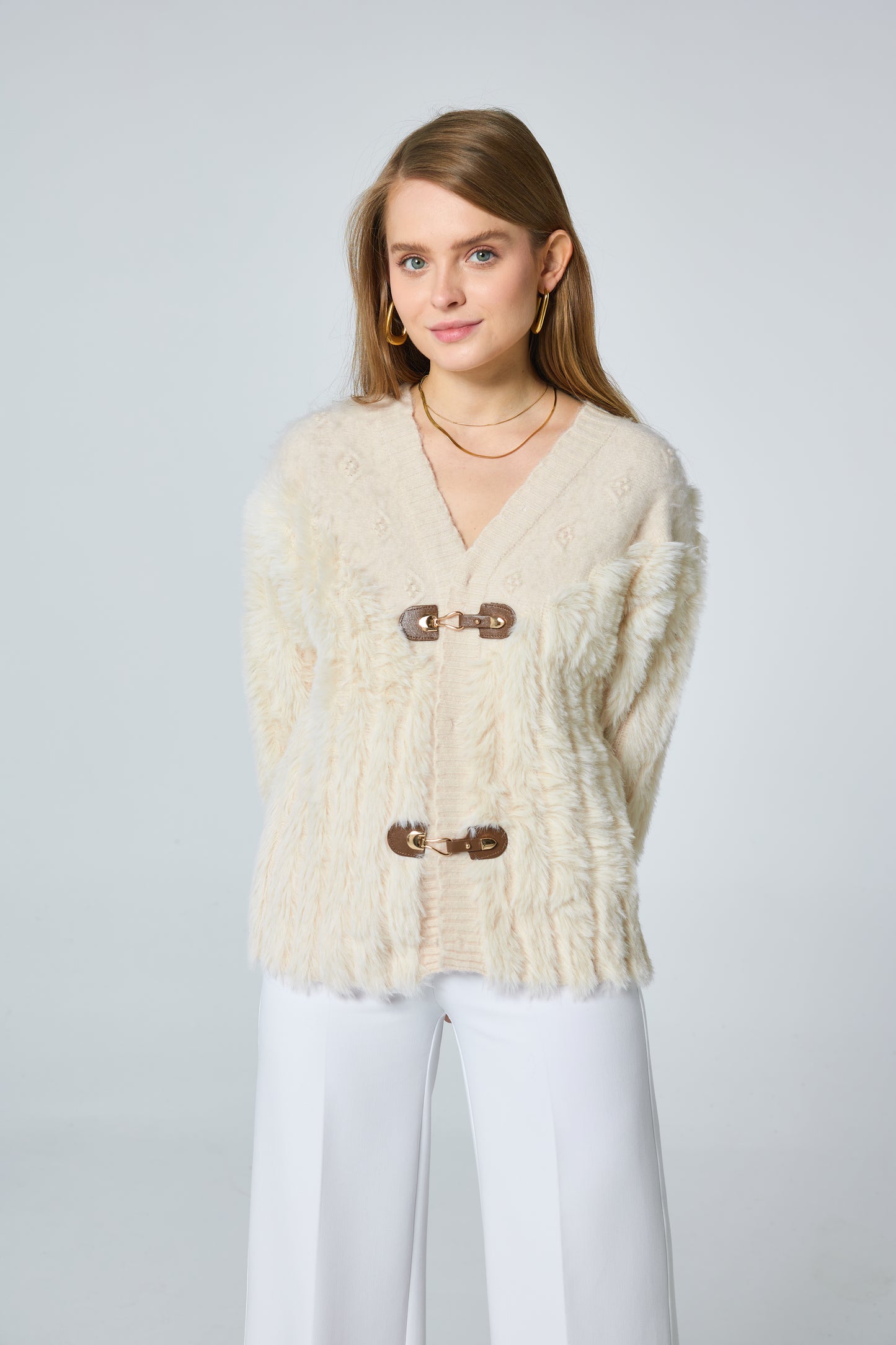 Cardigan Douillet avec Détails Boucle - 591