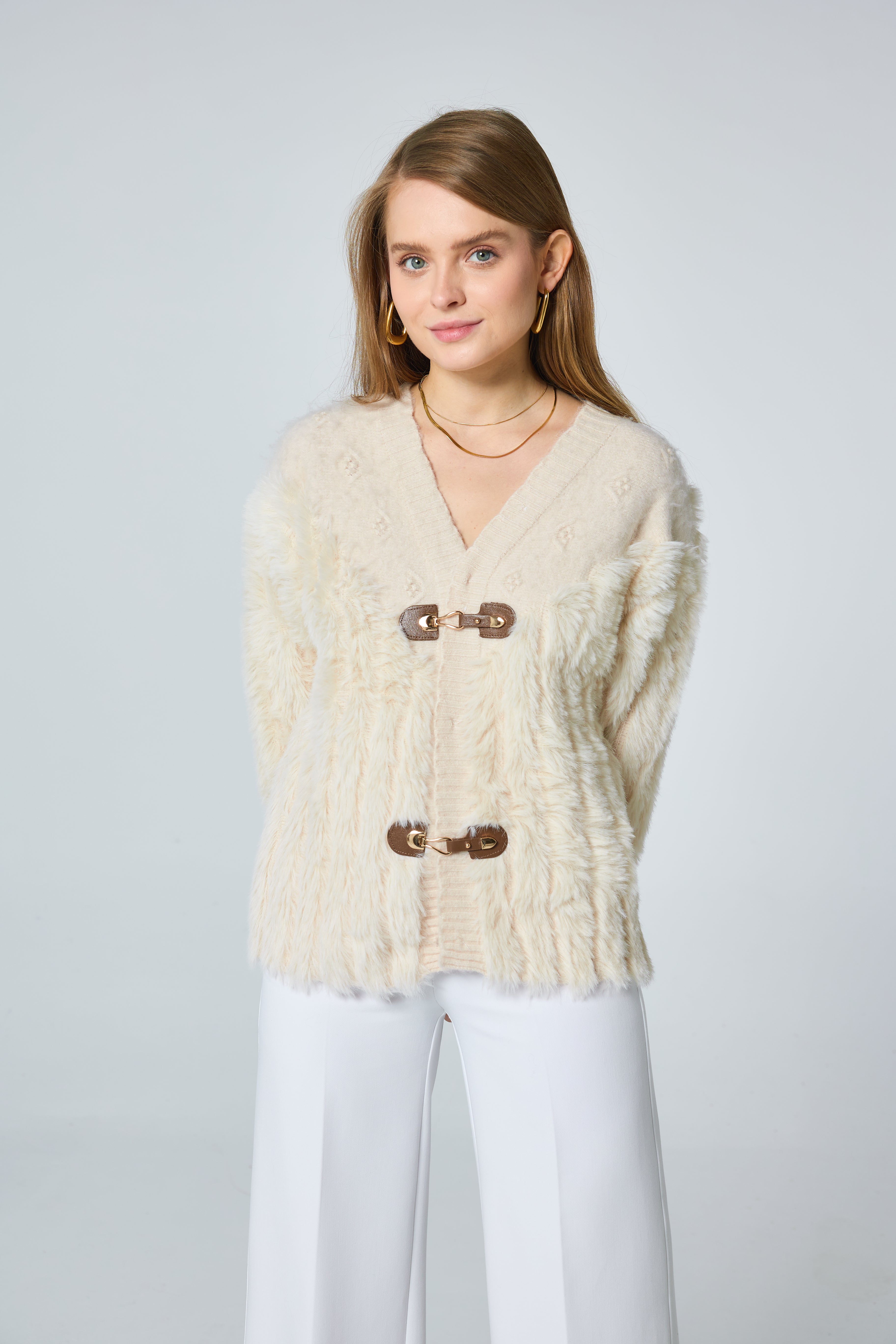 Cardigan Douillet avec Détails Boucle - 591