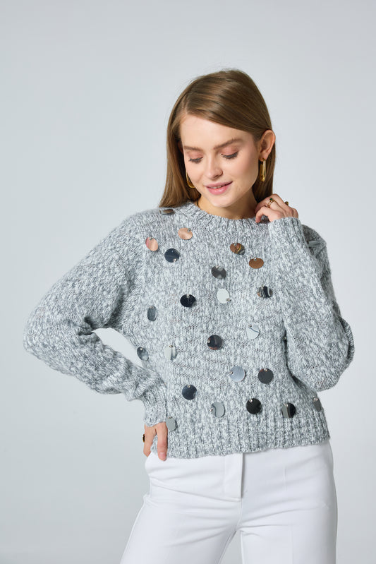 Pull en maille à paillettes - 2655