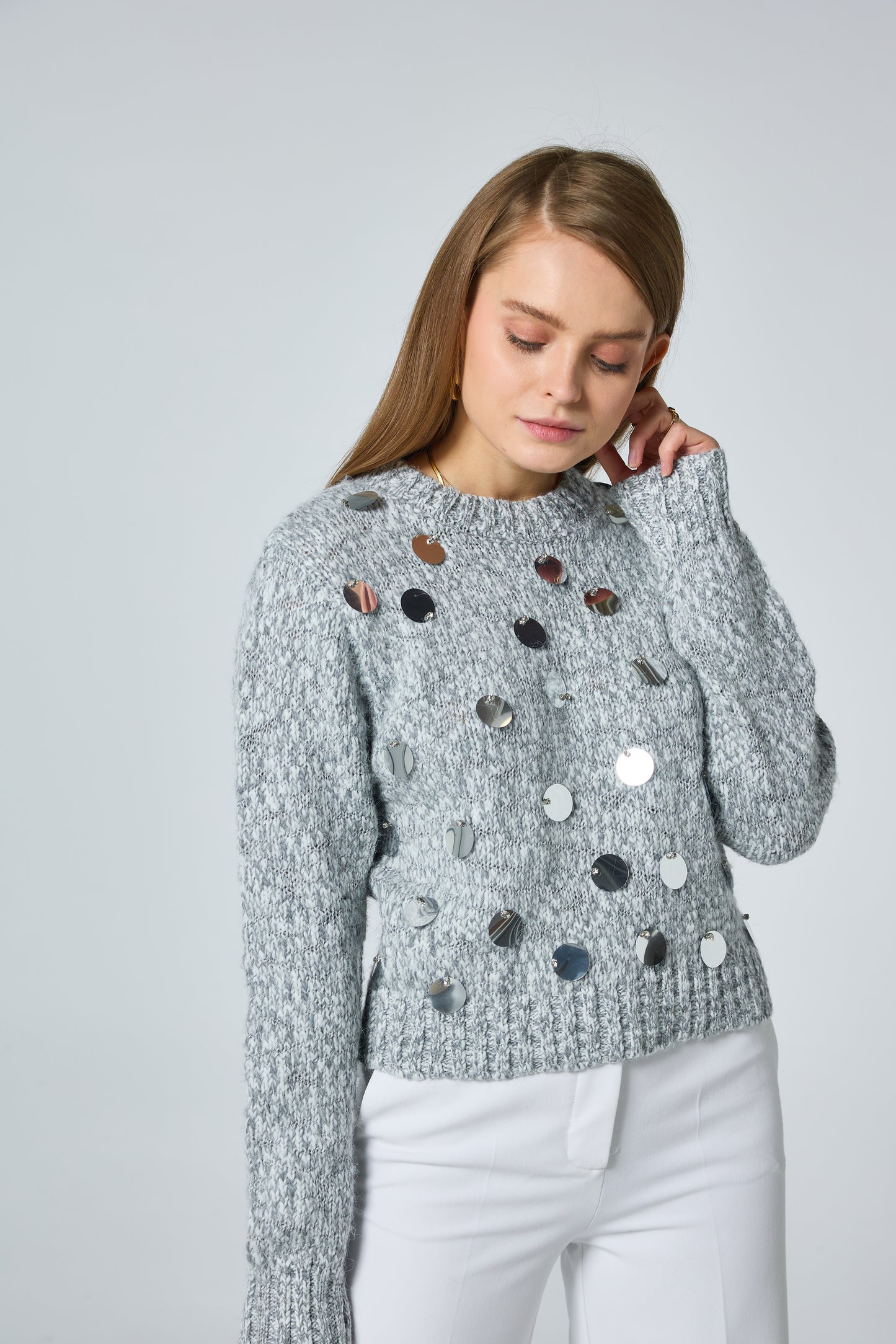 Pull en maille à paillettes - 2655