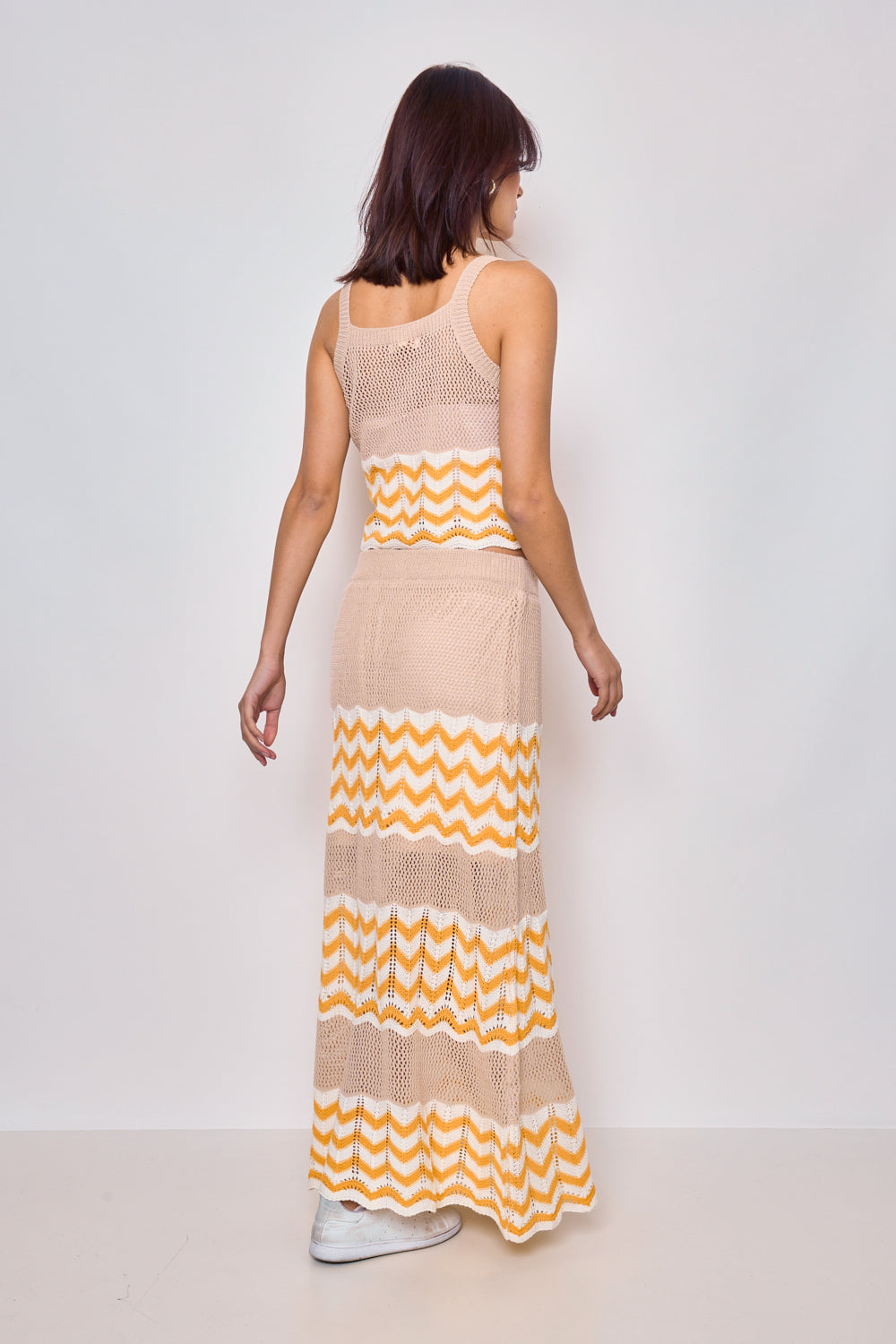 Striped mesh top F2372