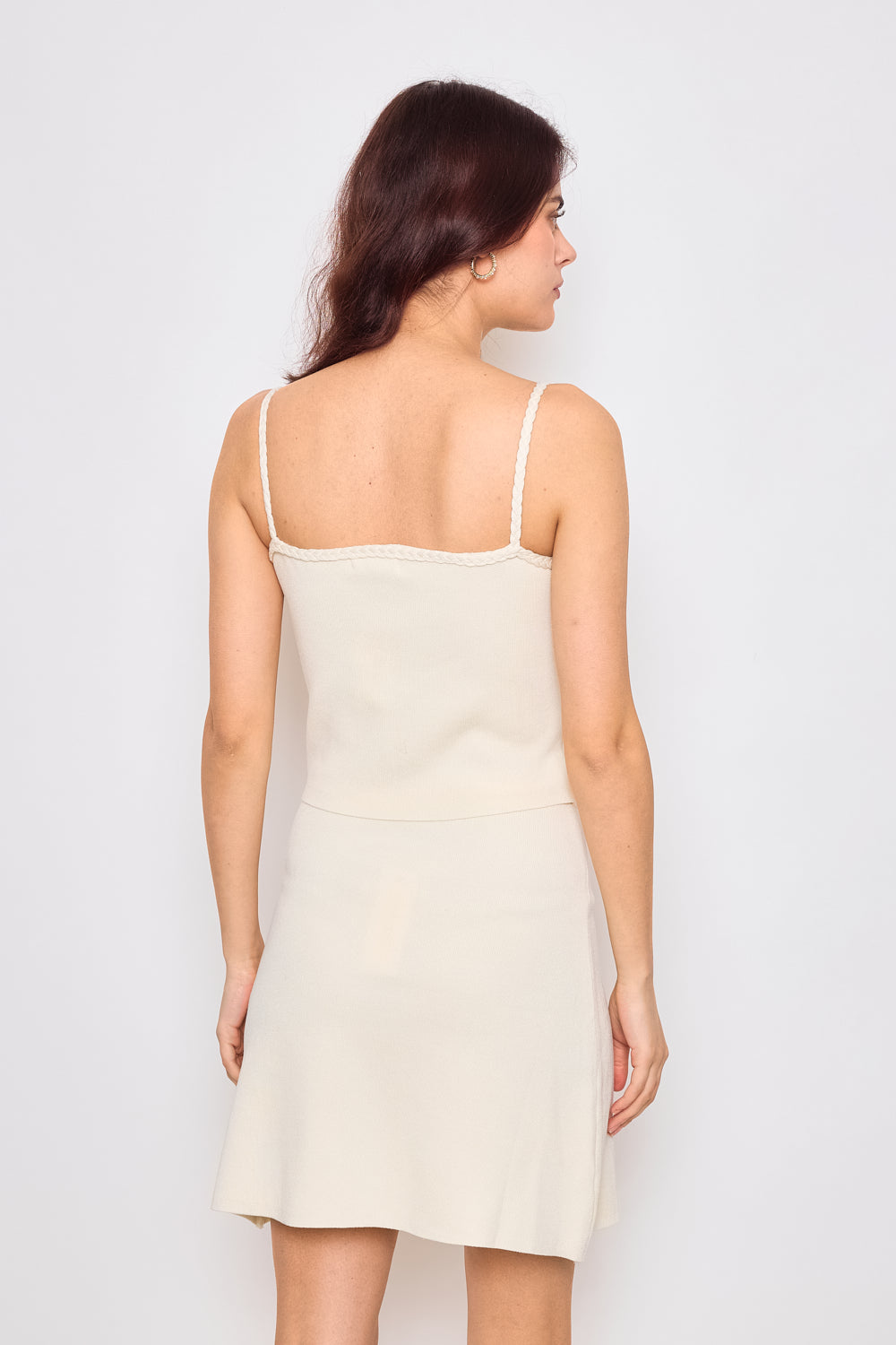 Spaghetti strap tank top with decorative buttons - 2467