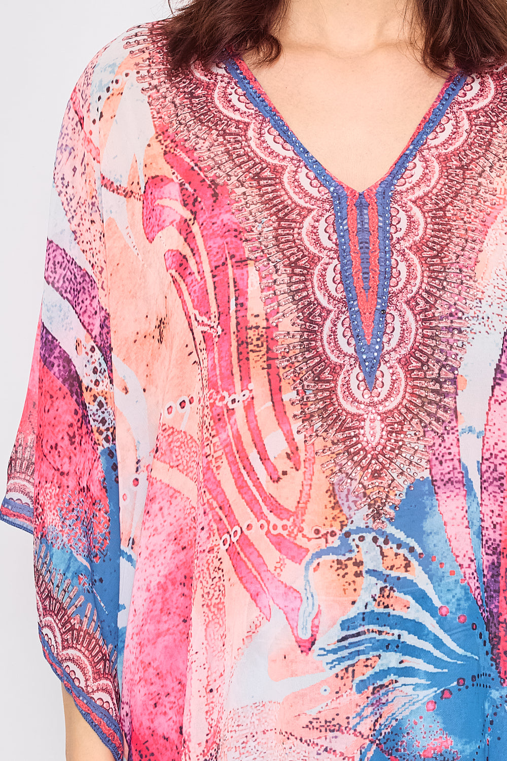 Printed top with rhinestones - 5363