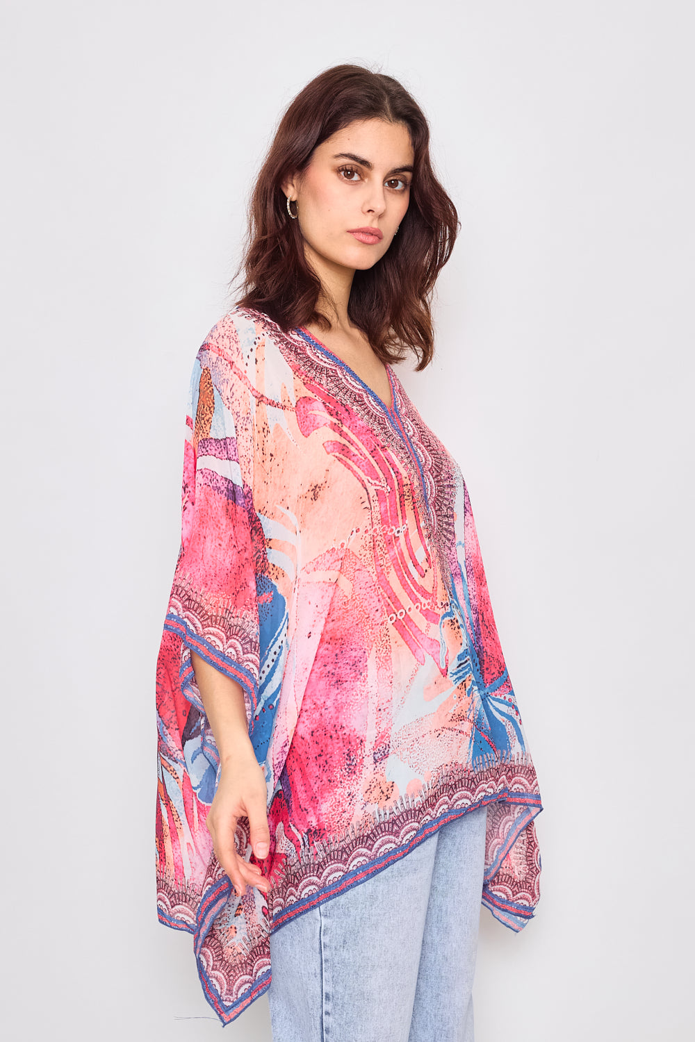 Printed top with rhinestones - 5363