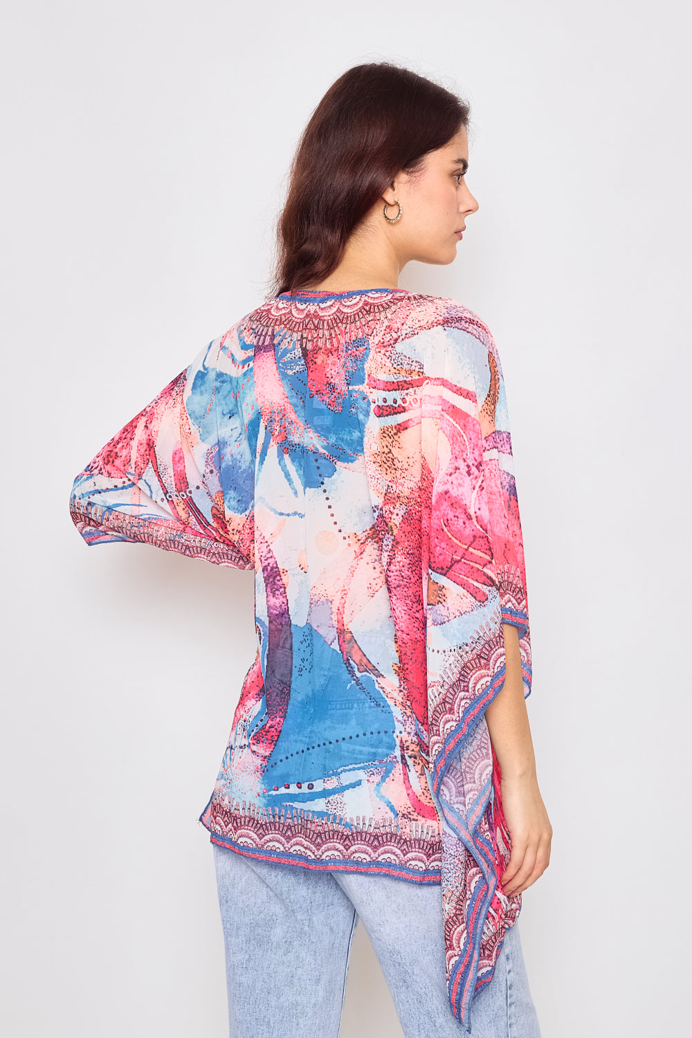 Printed top with rhinestones - 5363