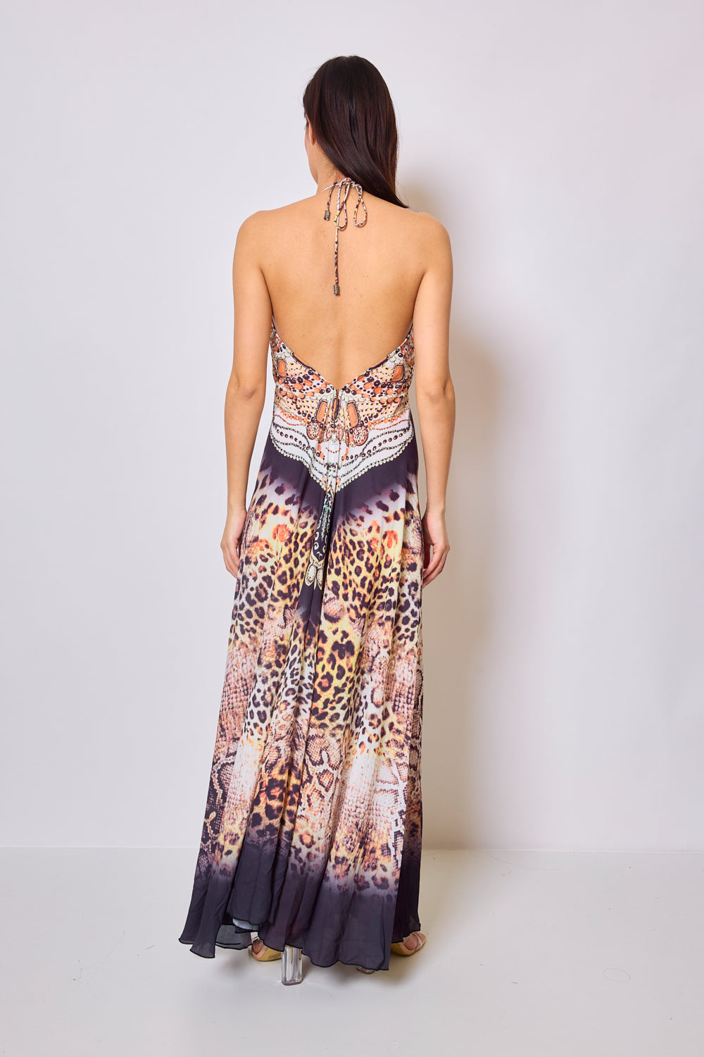 Robe longue imprimée avec strass - 5506