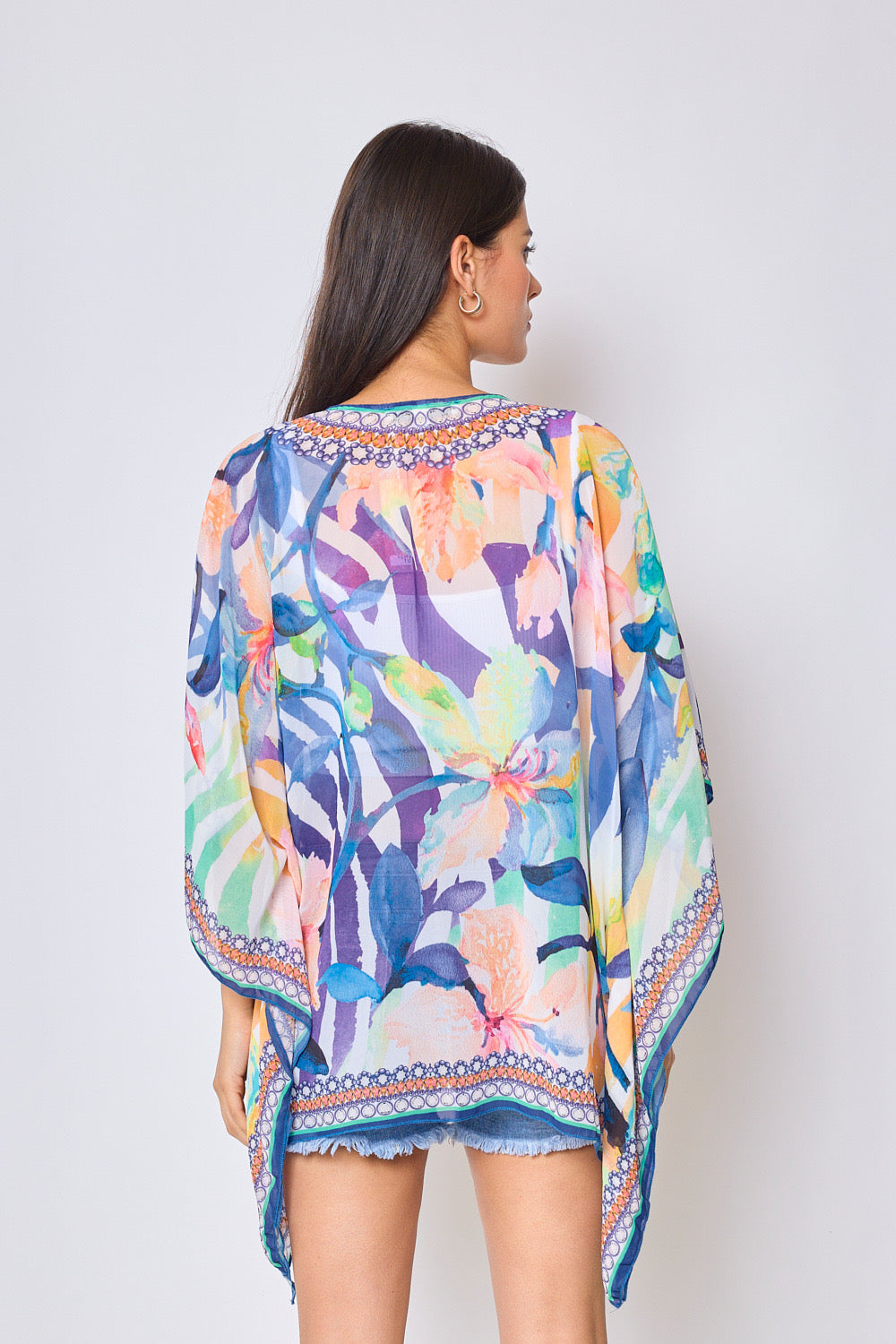 Printed top with rhinestones - 5396