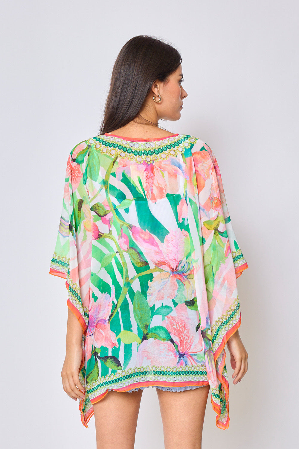 Printed top with rhinestones - 5396