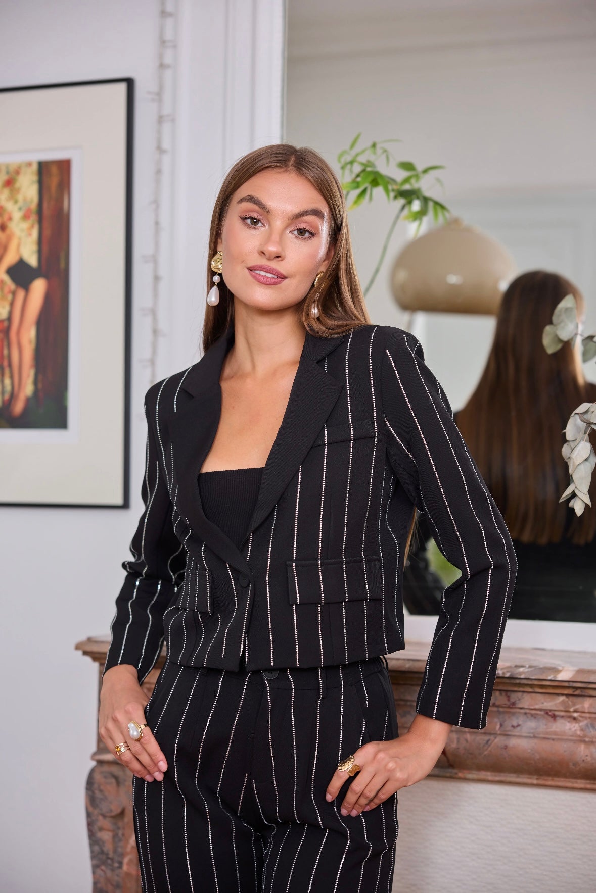 Blazer court avec strass - 2493