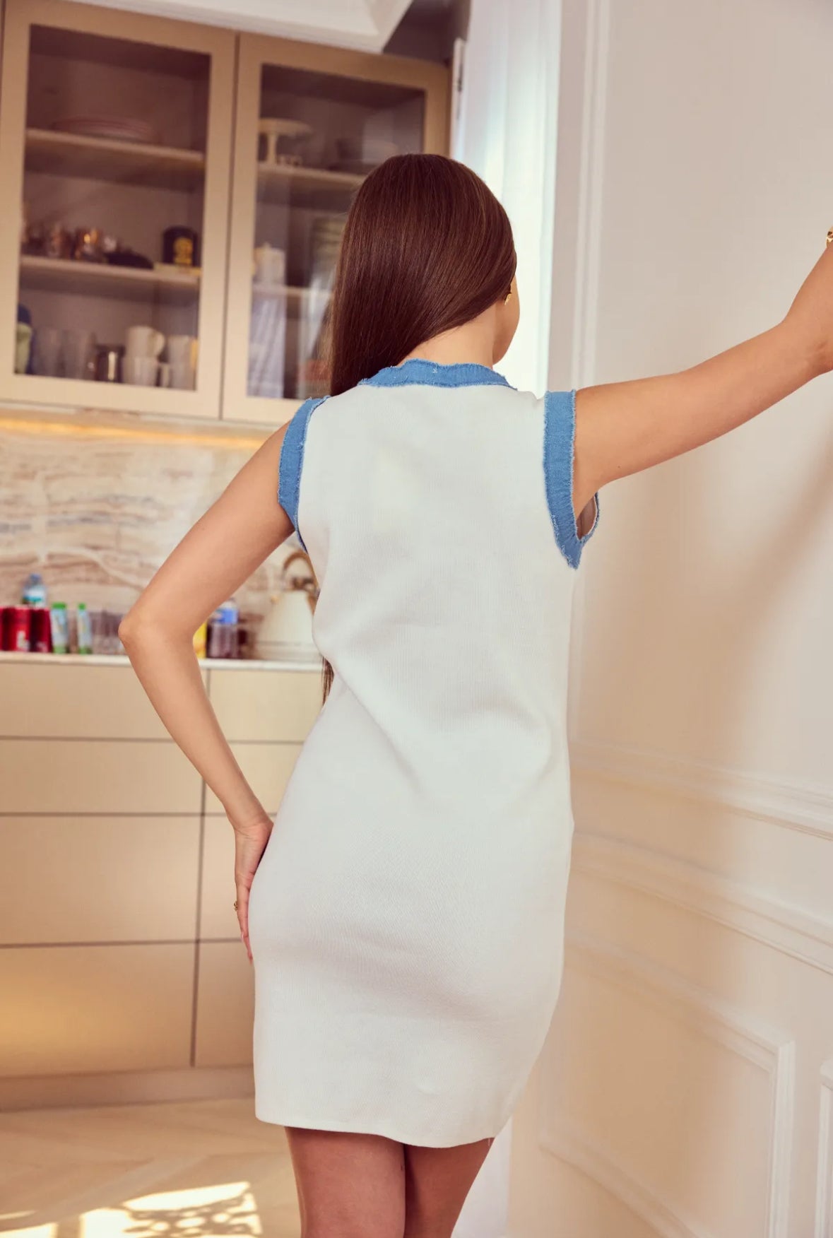 Robe bi-matière denim - 2608