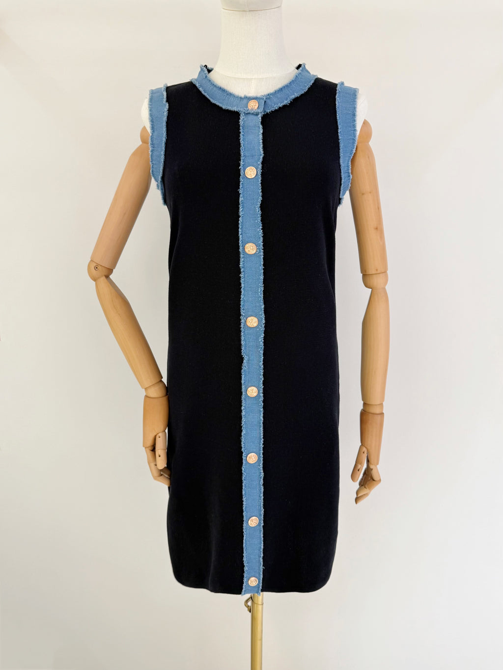 Robe bi-matière denim - 2608