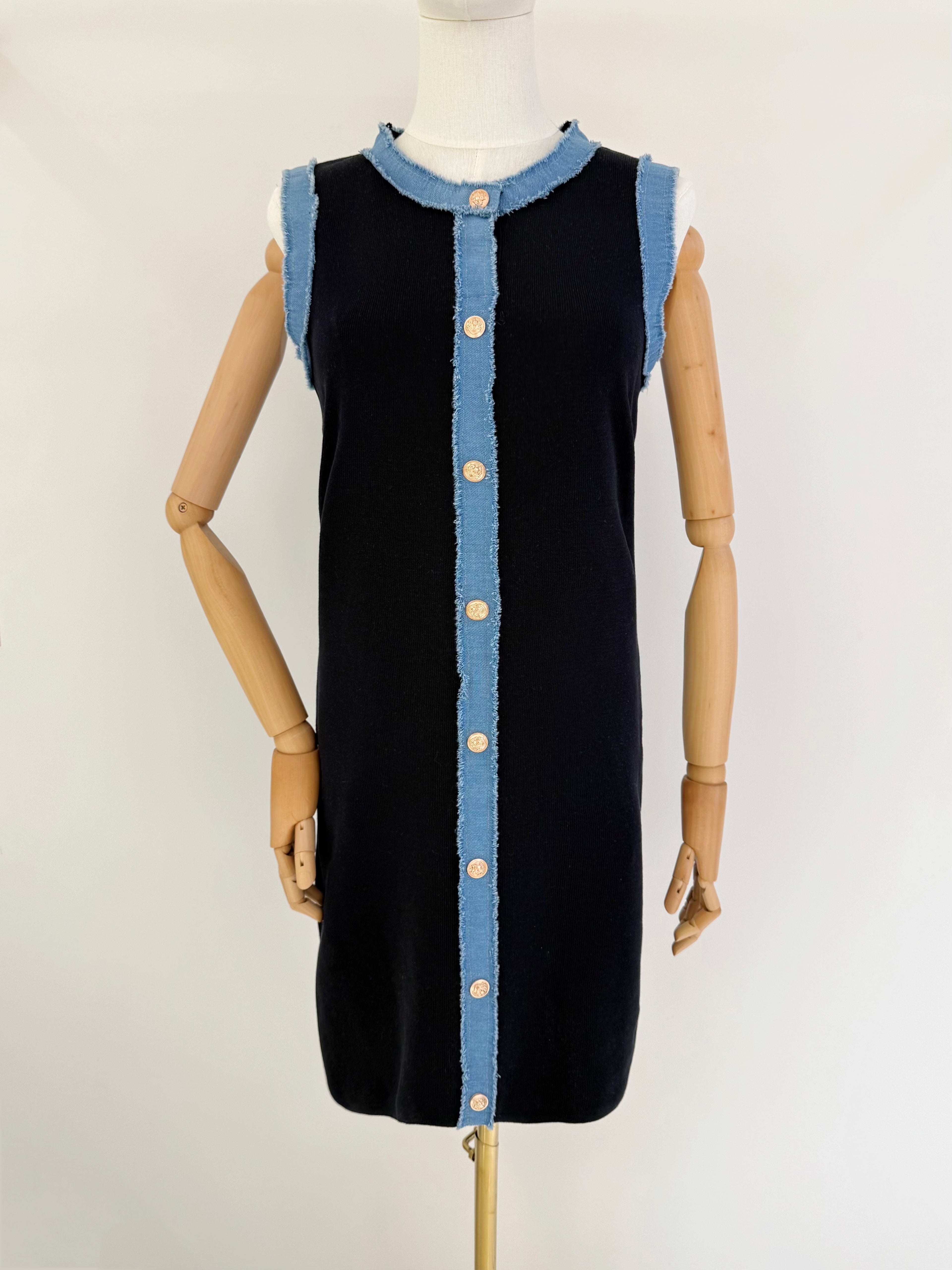 Robe bi-matière denim - 2608